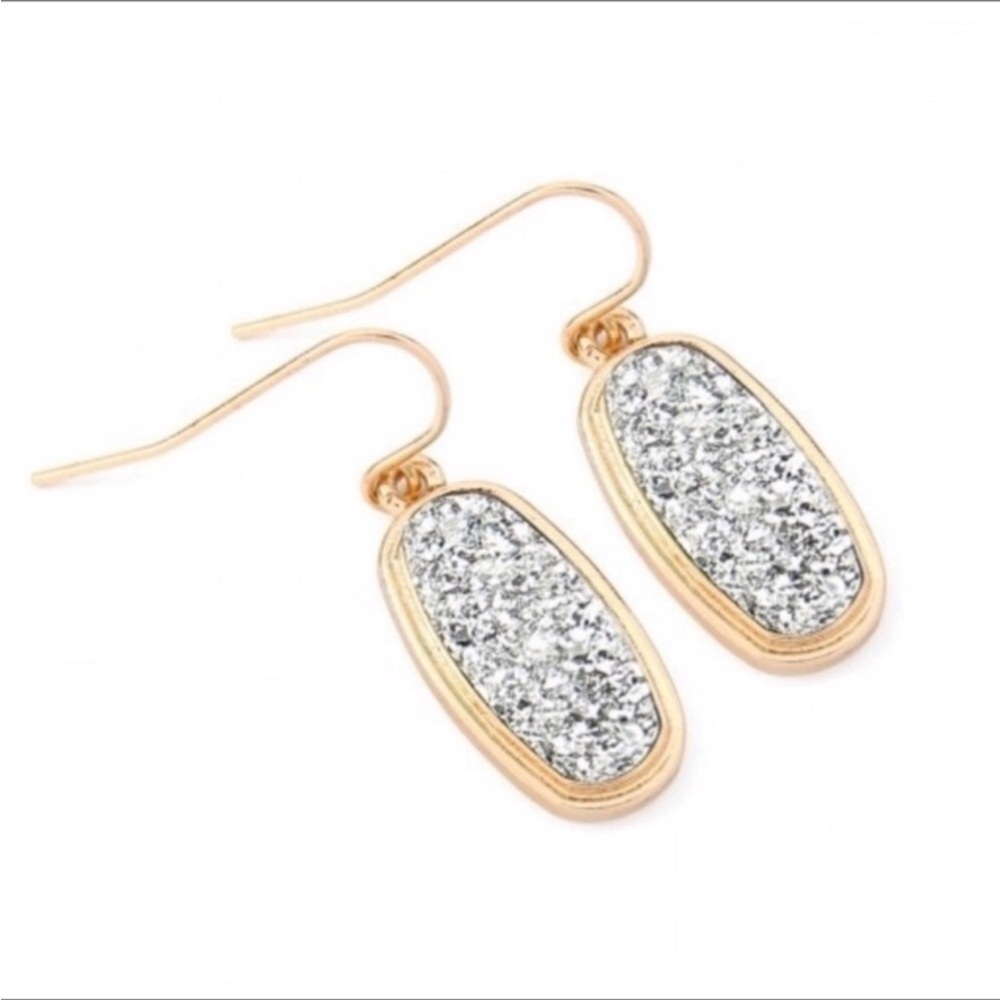 🆕Elegant Druzy Gold and Silver Earrings